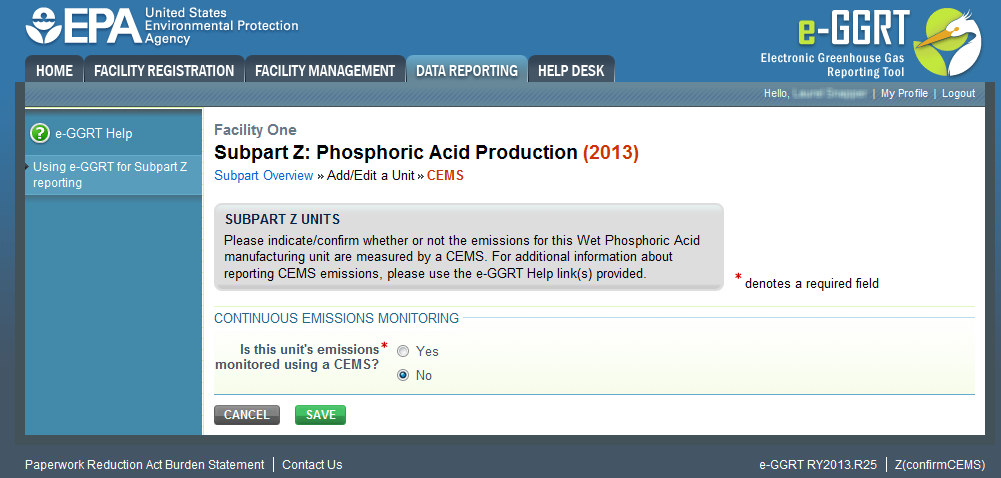 Subpart Z: Step 2 - Confirm that CEMS are not utilized for this unit